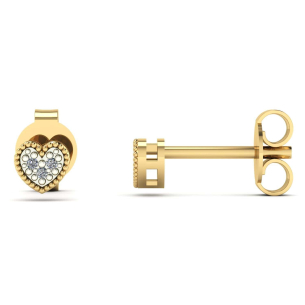 Brinco Chuveiro Coração com Diamante Ouro 18k