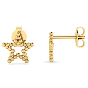 Brinco Estrela Bolinha Ouro 18k