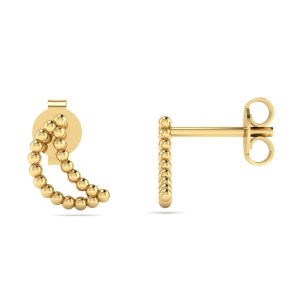 Brinco Lua Bolinha Ouro 18k