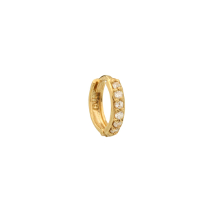 Brinco Masculino Argola Fileira Única Mini 1 Unidade Ouro 18k