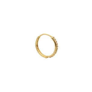 Brinco Masculino Argola Fileira Unica Cravejada 1 Unidade Ouro 18k