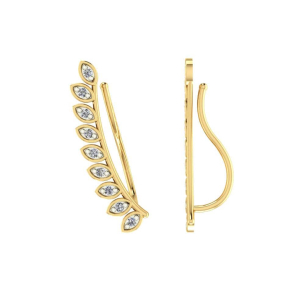 Brinco Ear cuff Exclusivo com Diamantes Ouro 18k