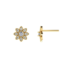 Brinco Girassol Pequeno Ouro 18k