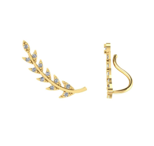 Brinco Ear Cuff Crescente Seta Ouro 18k