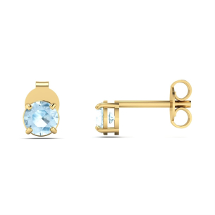 Brinco Solitário com Pedra Natural 4.5mm Ouro 18k