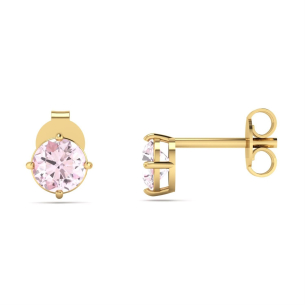 Brinco Solitário com Pedra Natural 5mm Ouro 18k