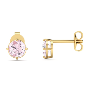 Brinco Solitário com Pedra Natural 5.5mm Ouro 18k