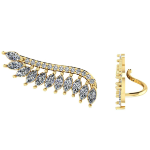 Brinco Ear Cuff Navetes Ouro 18k