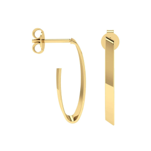Brinco Oval Ouro 18k
