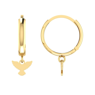 Brinco Argola com Espírito Santo Liso Ouro 18k