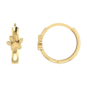 Brinco Argola Pet Patinha Lisa Ouro 18k