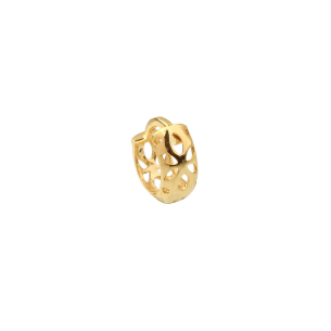 Brinco Masculino Argola Vazada 1 Unidade Ouro 18k