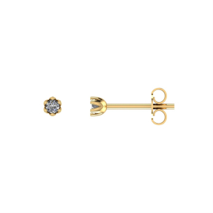 Brinco Ponto de Luz com Diamante 2mm Ouro 18k