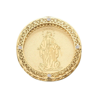 Pingente Galeria Nossa Senhora Aparecida com Diamante Ouro 18k