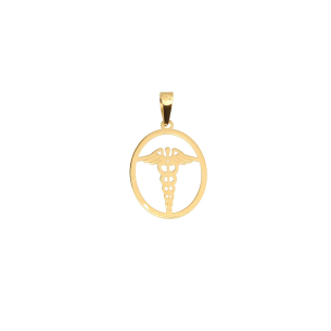 Pingente Medicina Vazado Ouro 18k