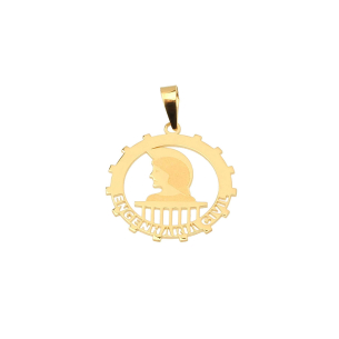 Pingente Formatura Engenharia Civil Redondo Ouro 18k