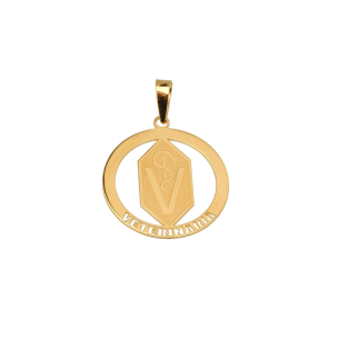 Pingente Formatura Medicina Veterinária Redondo Ouro 18k