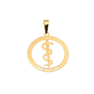 Pingente Formatura Medicina Redondo Ouro 18k