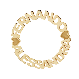 Pingente Mandala com Dois Nomes Personalizados Ouro 18k