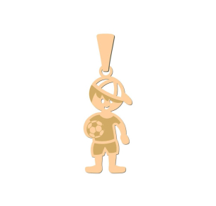 Pingente Menino com Bola Ouro 18k