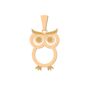Pingente Coruja Lisa Ouro 18k