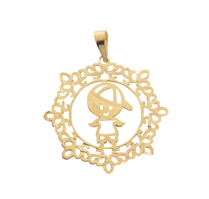 Pingente Mandala Bordada Filho Ouro 18k