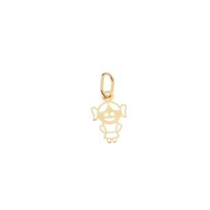 Pingente Menina Vazado Mini Ouro 18k