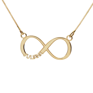 Gargantilha Infinito com 1 nome Personalizado Ouro 18k