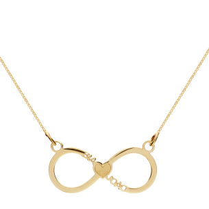 Gargantilha Infinito com Dois nomes Personalizados Ouro 18k