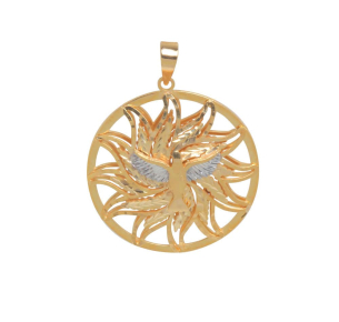 Pingente Mandala Dupla Espirito Santo Ouro 18k