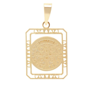 Pingente Plaquinha São Bento Ouro 18k