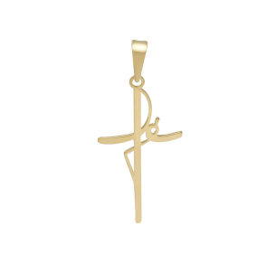 Pingente Fé Liso Ouro 18k