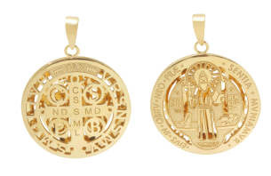 Pingente São Bento Dupla Face Médio Ouro 18k