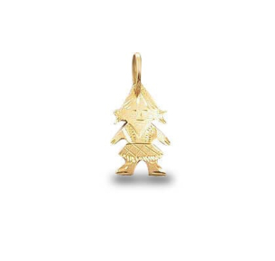 Pingente Menina Diamantada Ouro 18k