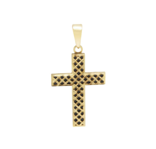 Pingente Cruz com Resina Ouro 18k