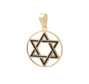 Pingente Estrela de Davi com Resina Ouro 18k