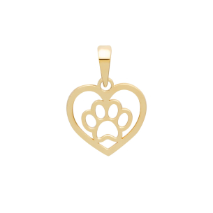 Pingente Patinha com Coração Vazado Ouro 18k