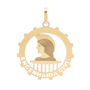 Pingente Profissão Engenharia Civil Ouro 18k