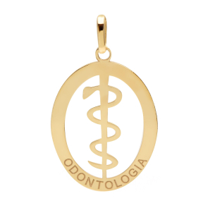 Pingente Profissão Odontologia Ouro 18k