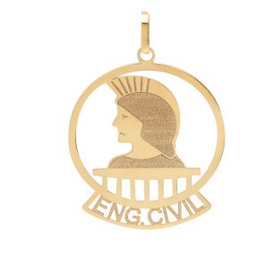 Pingente Profissão de Engenharia Civil Ouro 18k