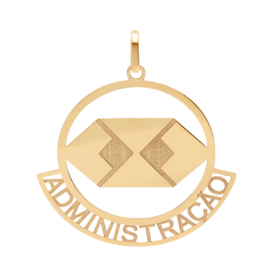 Pingente Profissão Administração Redondo Ouro 18k