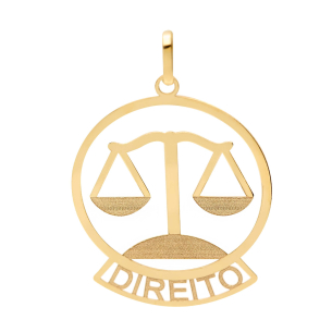Pingente Profissão Direito Redondo Ouro 18k