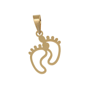 Pingente Pé Duplo Ouro 18k