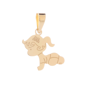 Pingente Bebê Menina Ouro 18k