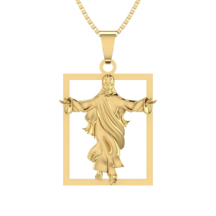 Pingente Quadro Cristo Ouro 18k