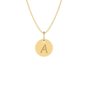 Pingente Redondo Pequeno de Letra Ouro 18k