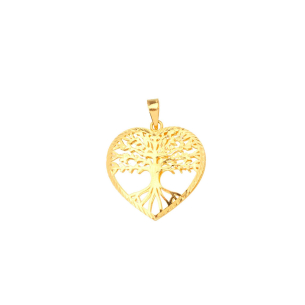 Pingente Coração Arvore da Vida Ouro 18k
