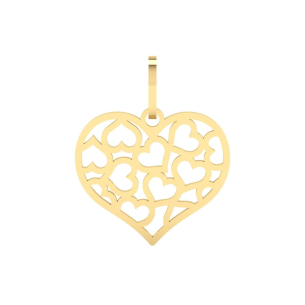 Pingente Coração Vazadinho Ouro 18k