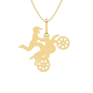 Pingente MotoCross Ouro 18k