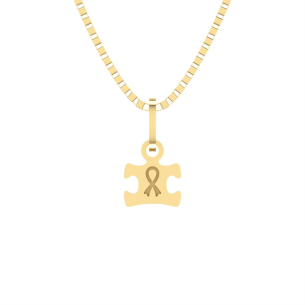 Pingente Autismo Laço Ouro 18k